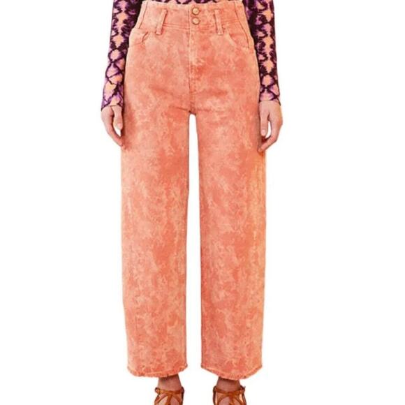Ulla Johnson Denim - Ulla Johnson The Thea Jean Aura Wash Barrel Leg Jean High Rise 29 NWT Tie dye